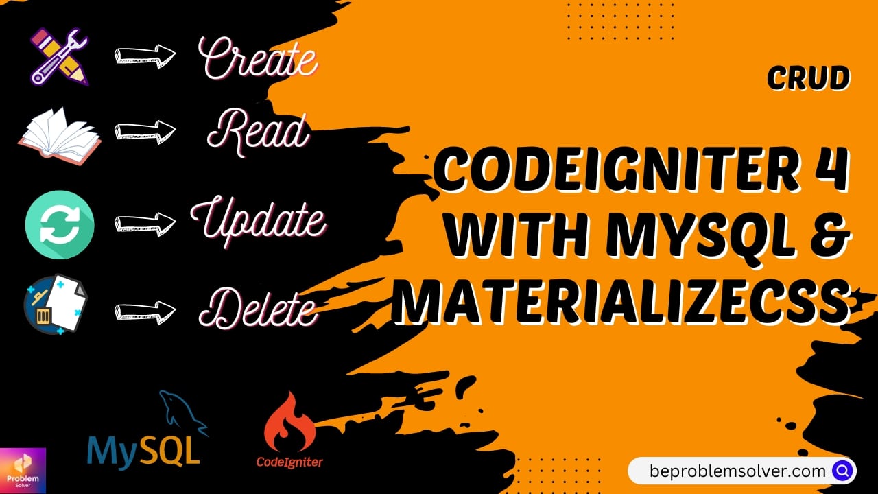 Image of Crud CodeIgniter 4 with MySQL and MaterializeCSS